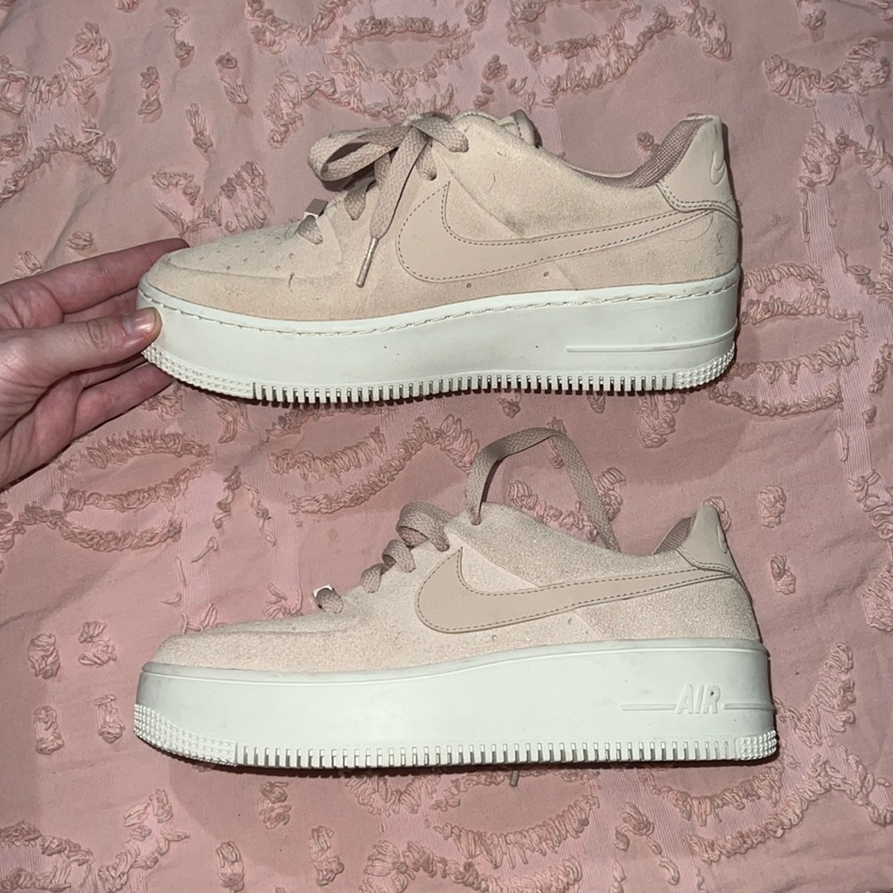 Pink Nike Air Force 1. Worn once, in new condition